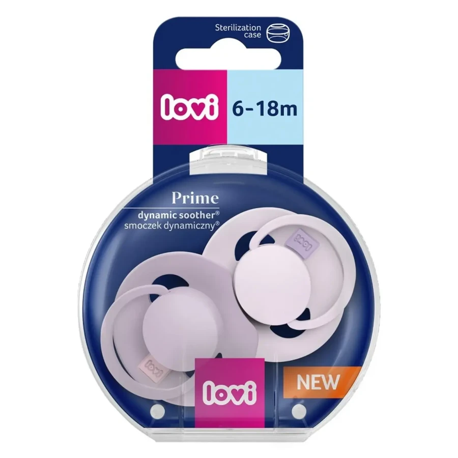 Smoczek silikonowy dynamiczny LOVI Prime, 2szt. - Lilac, Violet / Lovi