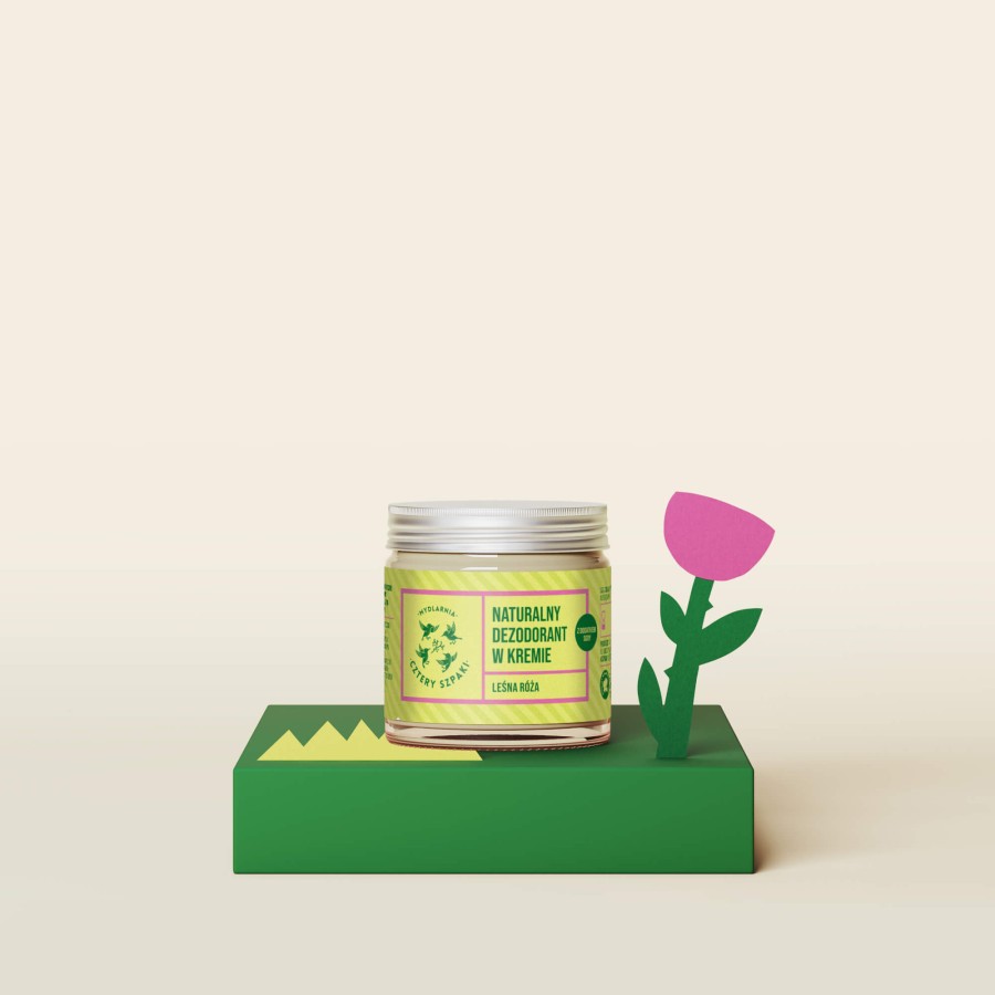 Naturalny dezodorant w kremie Leśna Róża z dodatkiem sody, 60 ml / Mydlarnia Cztery Szpaki