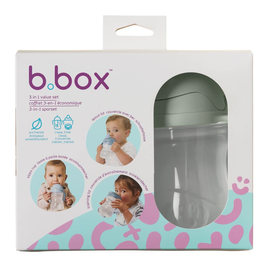 Zestaw 3w1 do nauki picia - Sage / b.box