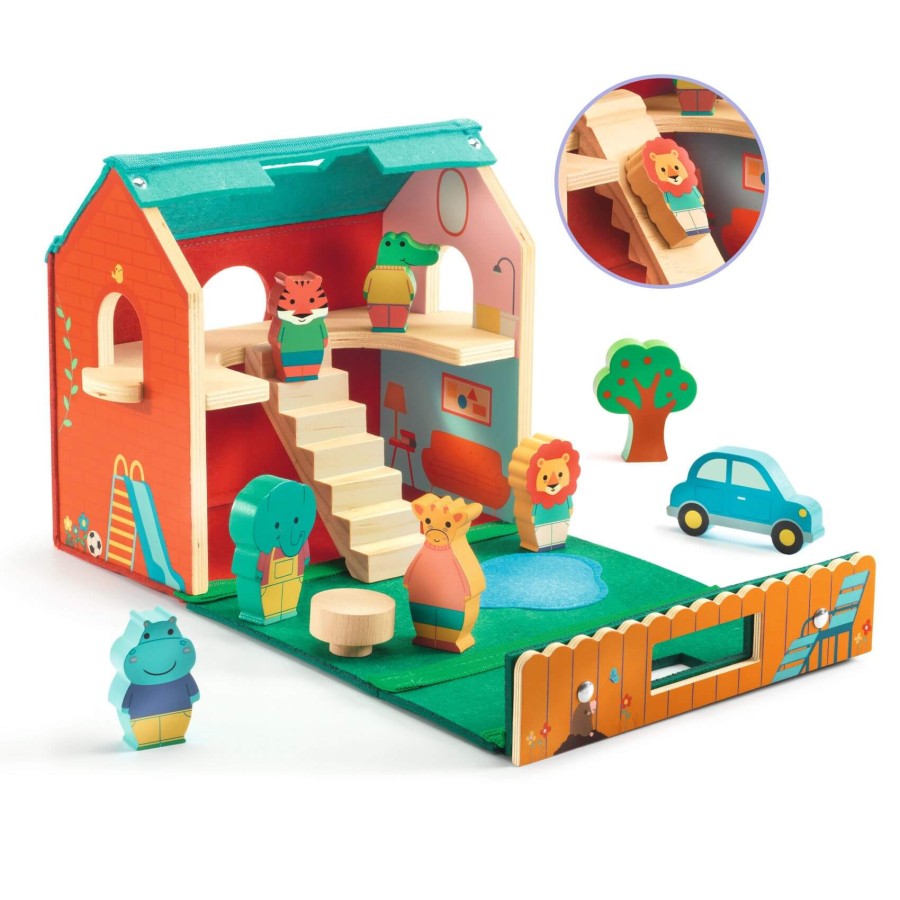 Drewniany domek z figurkami SOFTIHOUSE / Djeco