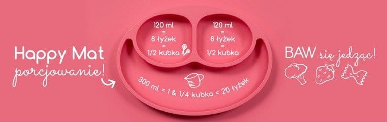 Silikonowy talerzyk z podkładką 2w1 Happy Mat szary / EZPZ