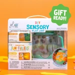 Zestaw sensoryczny DIY, świecący słoik z brokatami i figurkami Fun Fillers + naklejki gratis - ZOO / Glo Pals