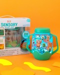 Zestaw sensoryczny DIY, świecący słoik z brokatami i figurkami Fun Fillers + naklejki gratis - ZOO / Glo Pals