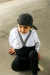 Rajstopki bawełniane bez stópek Footless - Classic Black Checked / Silly Silas