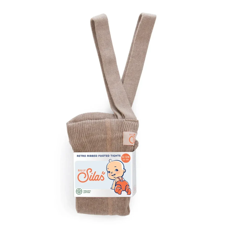 Rajstopki bawełniane ze stopkami Footed - Peanut Blend / Silly Silas