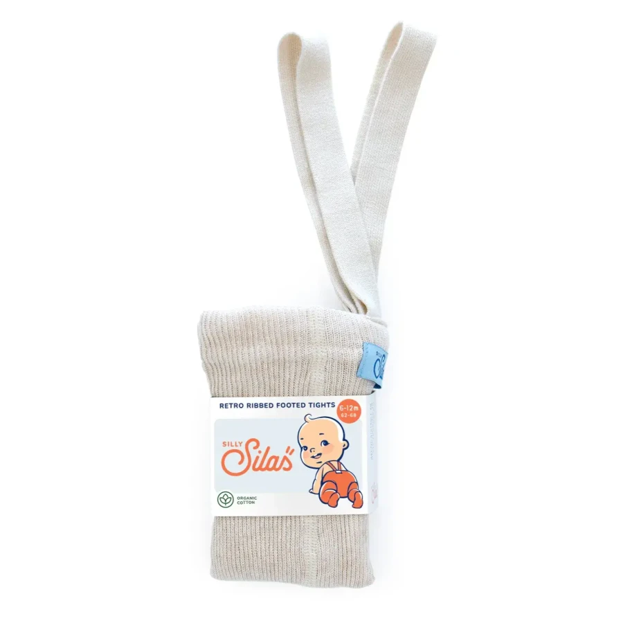 Rajstopki bawełniane ze stopkami Footed - Cream Blend / Silly Silas