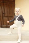 Rajstopki bawełniane ze stopkami Footed - Cream Blend / Silly Silas