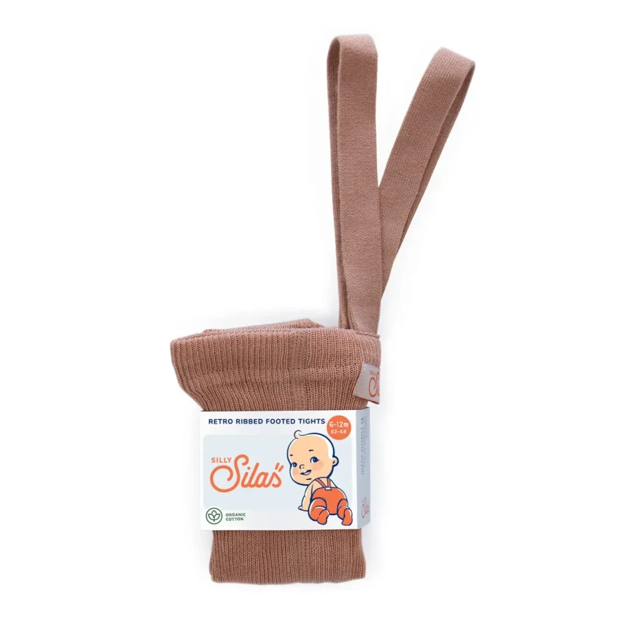 Rajstopki bawełniane ze stopkami Footed - Light Brown / Silly Silas