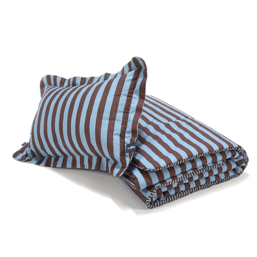 Komplet pościeli bawełnianej - STRIPES BLUE / La Millou