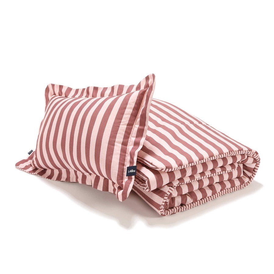 Komplet pościeli bawełnianej - STRIPES PINK / La Millou