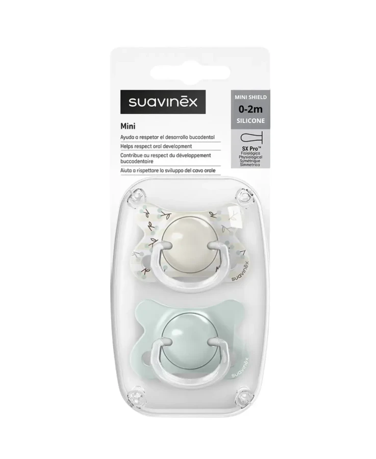 Smoczek fizjologiczny SX Pro MINI Birdies 0-2m - miętowy, 2szt. / Suavinex