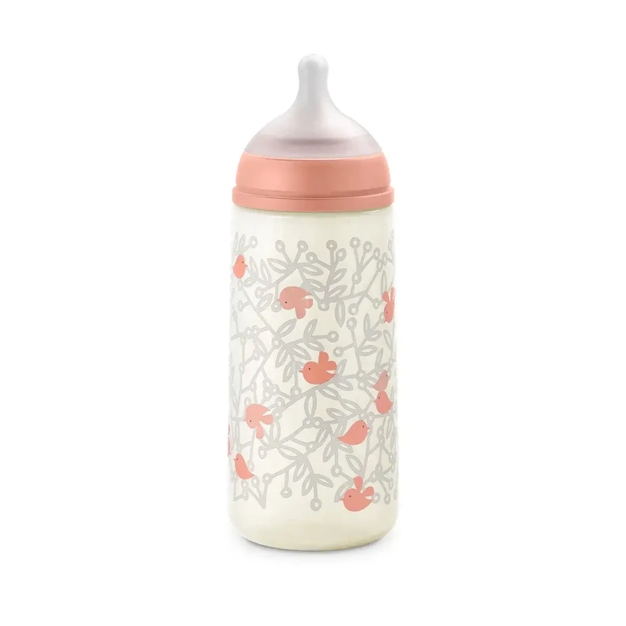 Butelka fizjologiczna SX Pro szybki przepływ Birdies, 360ml - różowa / Suavinex