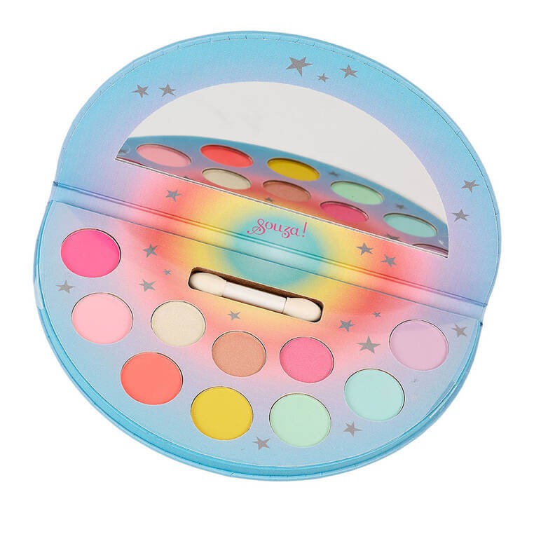 Paleta cieni do powiek z lusterkiem dla dzieci 11 el. Jednorożec / Souza!