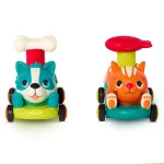 Zestaw autek PawMobiles - kot i pies z napędem push&go / B.toys
