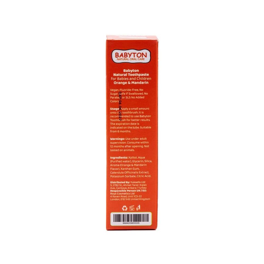 Naturalna pasta do zębów dla dzieci bez fluoru, 50g - słodkie cytrusy / Babyton