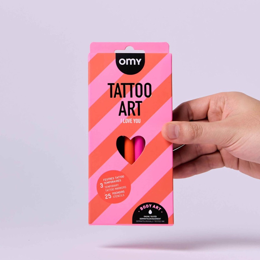 Zestaw 3 markerów do tworzenia tatuaży - I love you / OMY