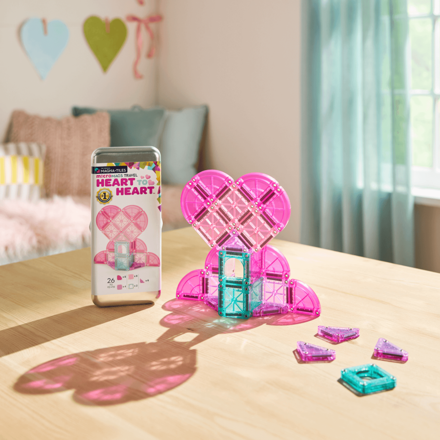 Klocki Magnetyczne microMAGS Heart to Heart Travel 26 el. / Magna-Tiles