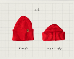 Czapka w prążek 100% wełny merino Ryś - żółty / Kopyto