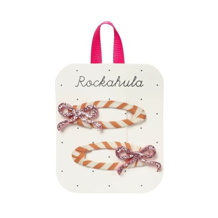 Spinki do włosów Stripy Glitter Bow / Rockahula Kids