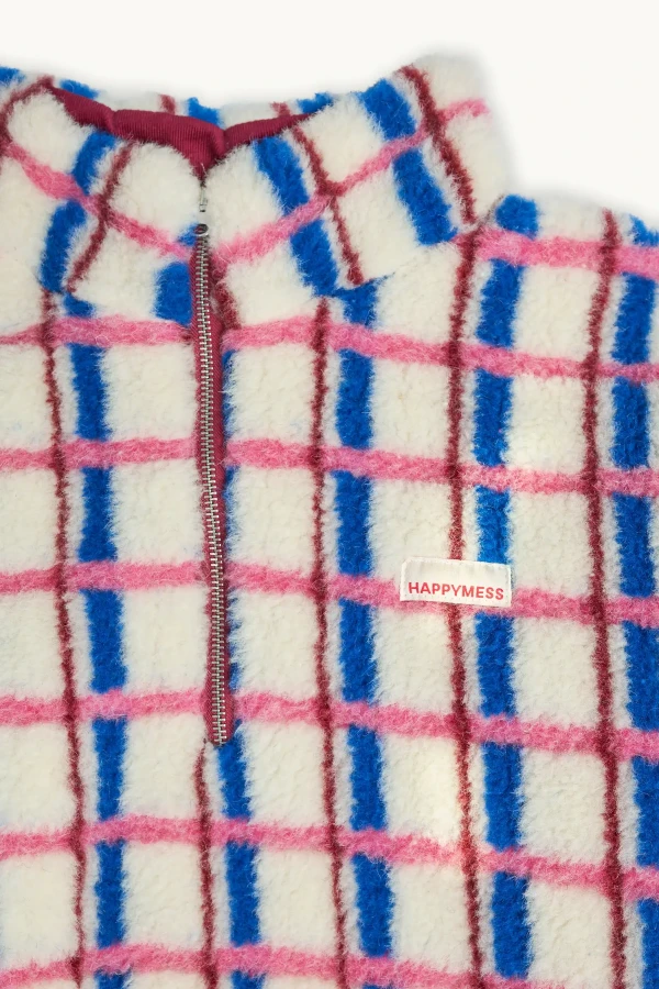 Dziecięca wełniana kurtka kangurka - pink & cobalt / Happymess