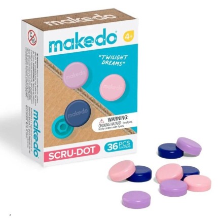 Ozdobne nakładki na śrubki Scru-Dot Makedo - Twilight Dreams 36 el. / Makedo