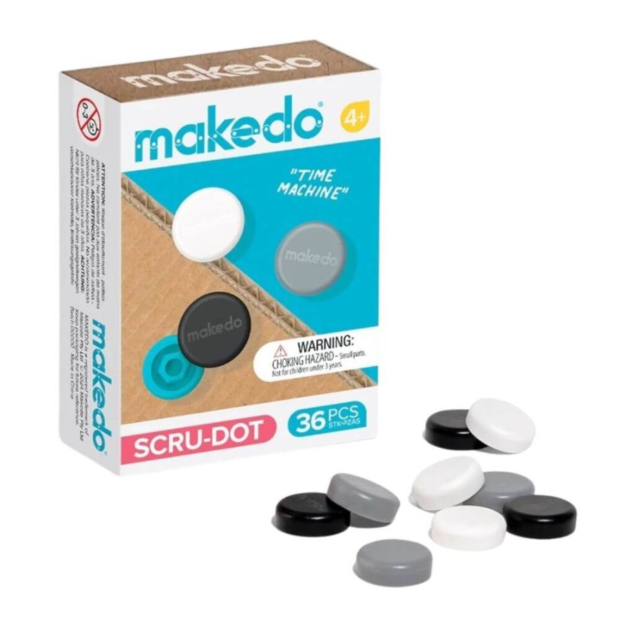 Ozdobne nakładki na śrubki Scru-Dot Makedo - Time Machine 36 el. / Makedo