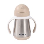 Butelka - kubek niekapek stalowa ze słomką 250 ml - Clay Earth / Beaba