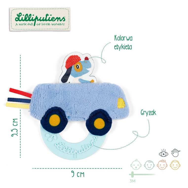 Gryzak sensoryczny - Auto Piesek Jules 3m+ / Lilliputiens