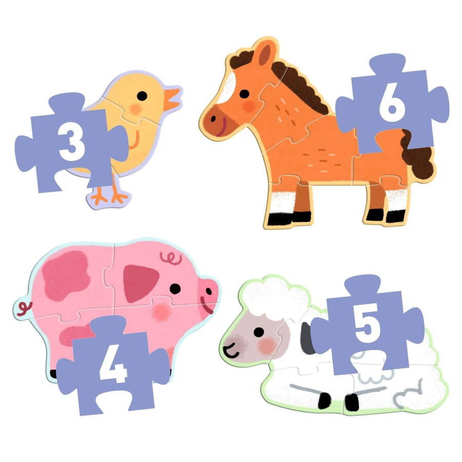 Puzzle progresywne FARMA 3,4,5,6 elem. / Djeco