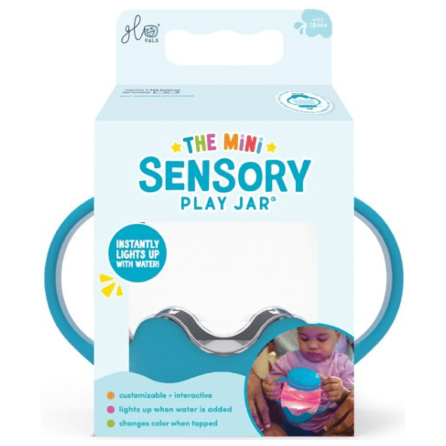 Mini słoik sensoryczny, świecący do napełnienia wodą - niebieski / Glo Pals