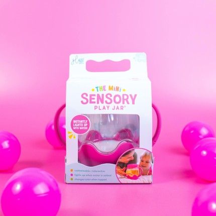 Mini słoik sensoryczny, świecący do napełnienia wodą - niebieski / Glo Pals