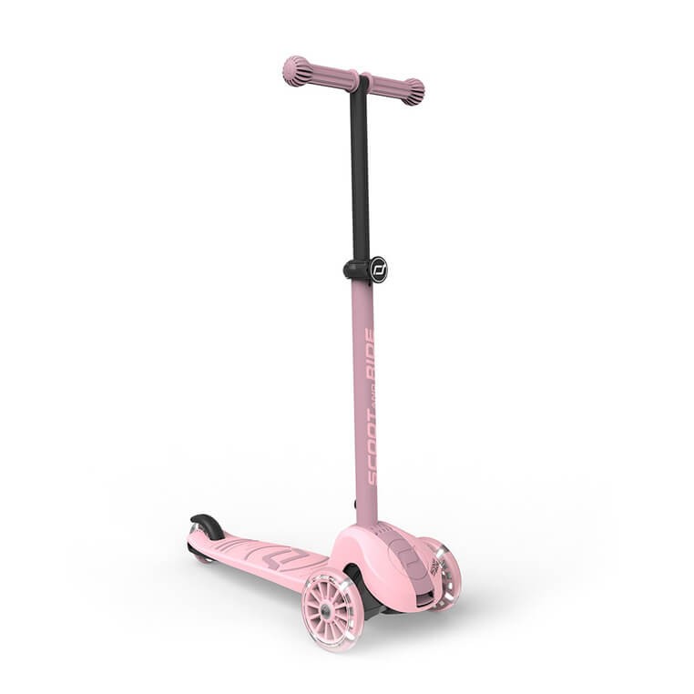 Highwaykick 3S Hulajnoga z systemem sterowania 2w1 i kółkami LED składana 3+ Rose / Scootandride