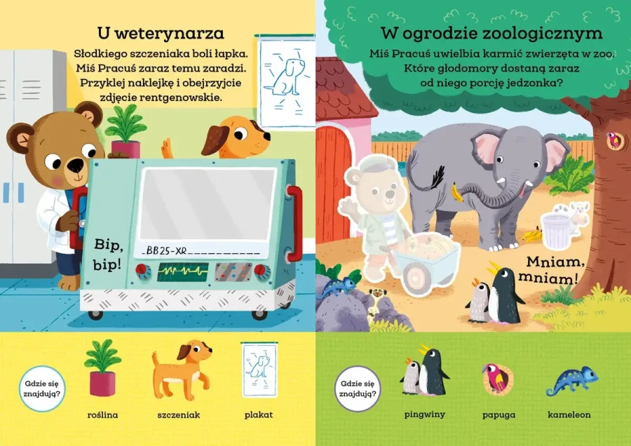 Miś Pracuś. Zawody. Książka z naklejkami / Wydawnictwo Wilga