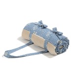 Koc piknikowy z kieszonką, mata do zabawy XXL 180x190 - BANDANA DENIM / La Millou
