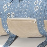 Koc piknikowy z kieszonką, mata do zabawy XXL 180x190 - BANDANA DENIM / La Millou
