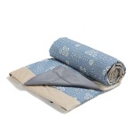 Koc piknikowy z kieszonką, mata do zabawy XXL 180x190 - BANDANA DENIM / La Millou