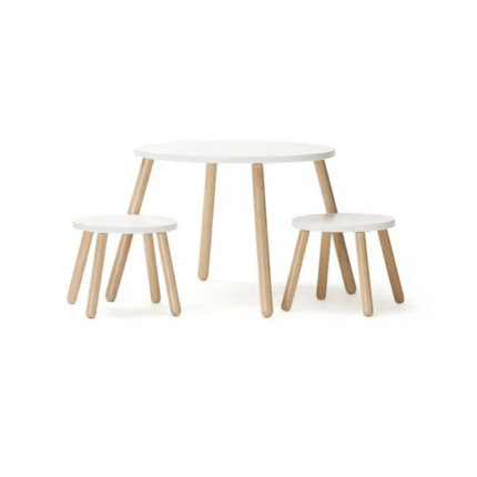 Zestaw mebli stół + krzesełka KID'S BASE - Biel / Kid's Concpet