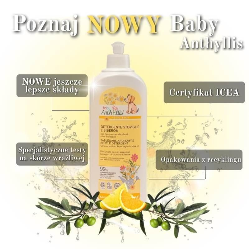 Płyn do ręcznego mycia naczyń i butelek dziecięcych z organicznej oliwy z oliwek, 500 ml / Baby Anthyllis
