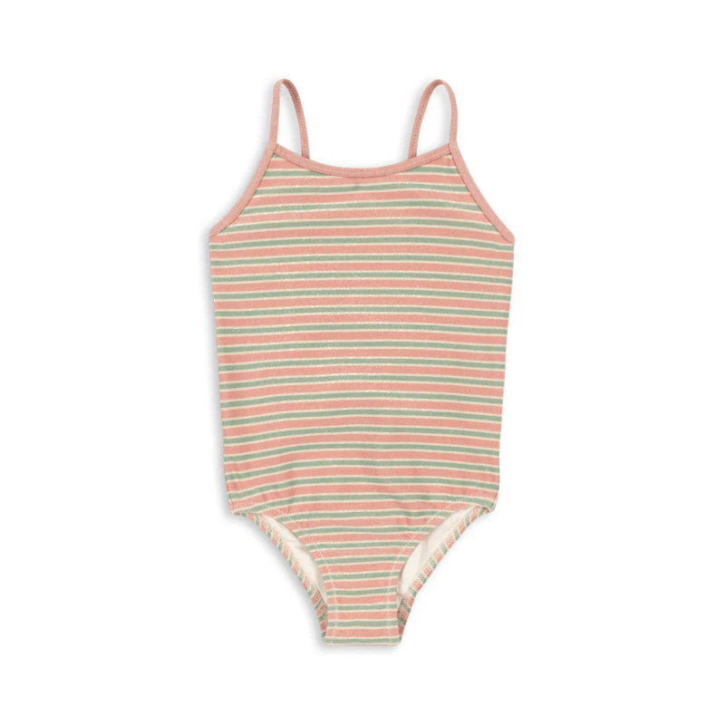 Jednoczęściowy strój kąpielowy Bowwow - blush stripe / Konges slojd