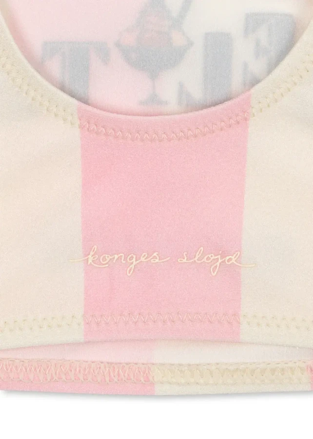 Dwuczęściowy strój kąpielowy Pomia - candy rose stripe / Konges slojd