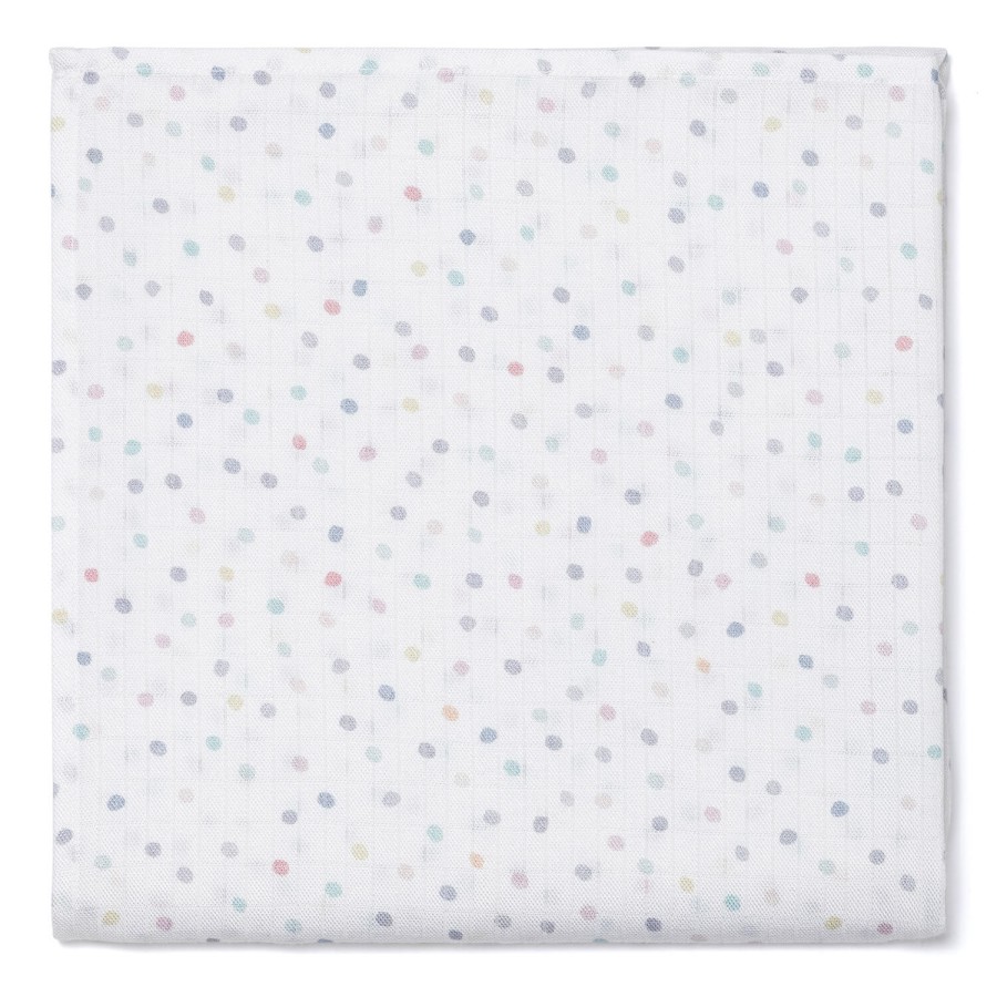 Pieluszka muślinowa 50x50 cm - DOTS / Pink no More