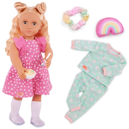 Lalka GILLIAN 46cm - z koczkami i piżamką w komplecie / OurGeneration