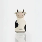 Butelka termiczna ze słomką Mini Bestie, 200 ml - Krowa / Asobu