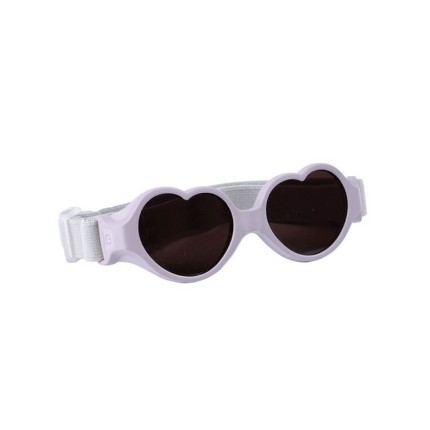 Okulary przeciwsłoneczne dla dzieci z elastyczną opaską 0-9 miesięcy Baby heart - Lilac / Beaba