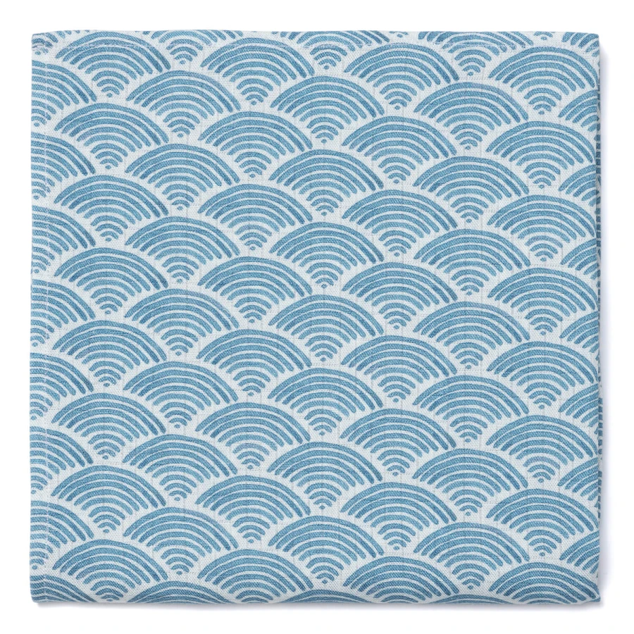Pieluszka muślinowa 75x75 cm - BLUE OCEAN / Pink no More