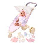 Lalka niemowlę z wózkiem spacerowym i akcesoriami / LullaBaby