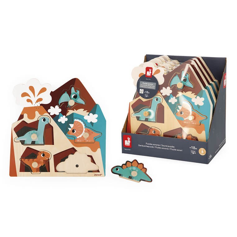 Puzzle muzyczne Dinozaury 18m+ / Janod