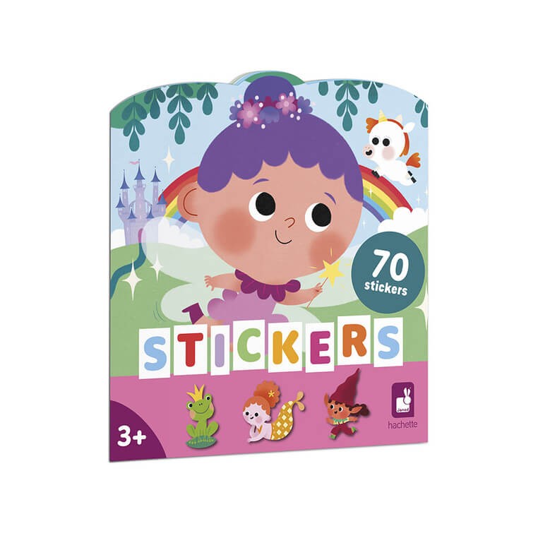 Książeczka do wyklejania z naklejkami Magiczne krainy 3+ / Janod