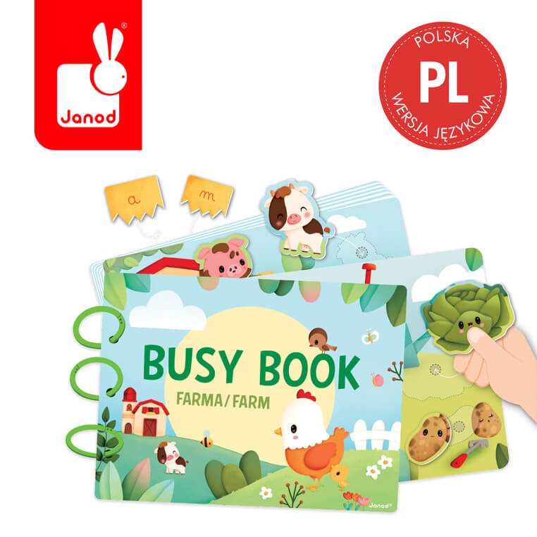 Książeczka z zadaniami Busy Book Farma 3+ / Janod