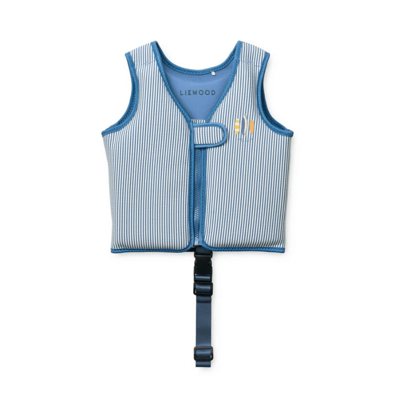 Kamizelka do pływania Dove Seersucker Swim Vest - Stripe Riverside, Creme de la creme / Liewood